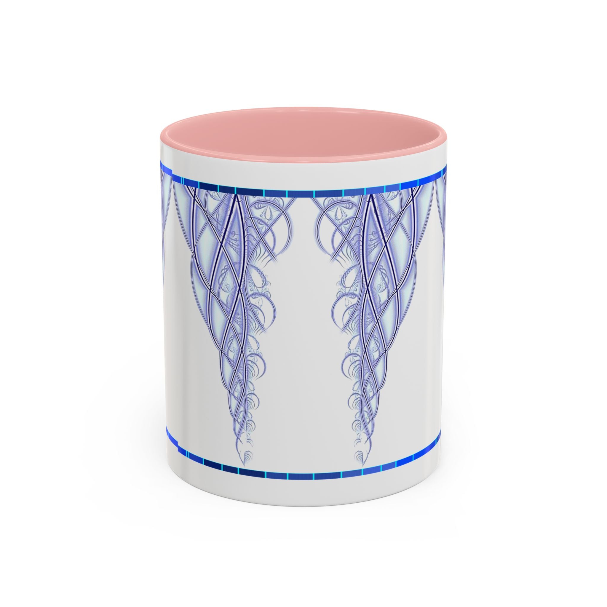 Blue Celtic Knot Accent Coffee Mug – Elegant Swirl Design (11/15oz)