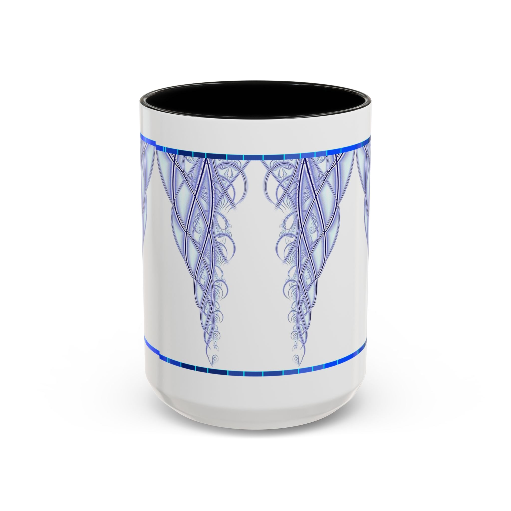 Blue Celtic Knot Accent Coffee Mug – Elegant Swirl Design (11/15oz)