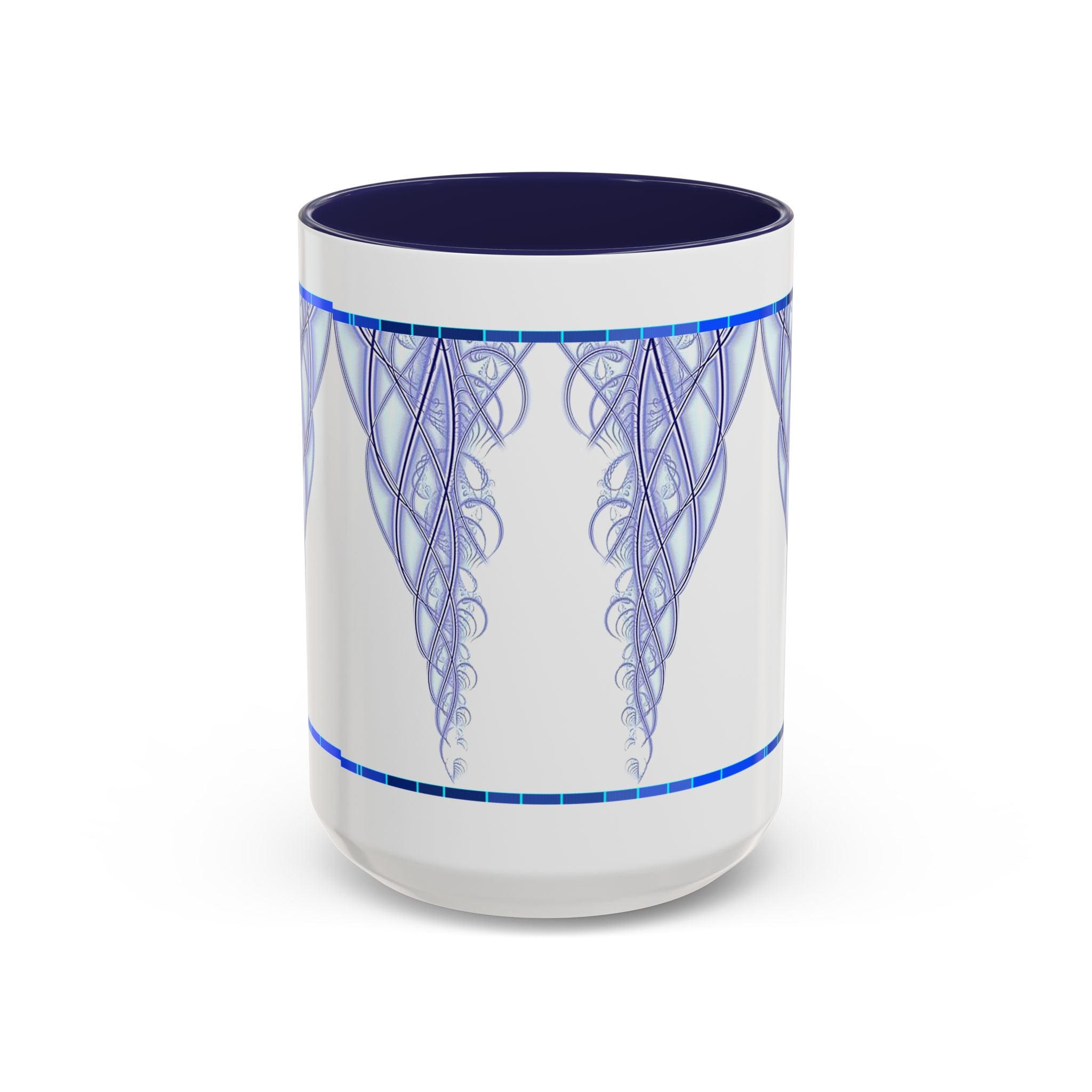 Blue Celtic Knot Accent Coffee Mug – Elegant Swirl Design (11/15oz)