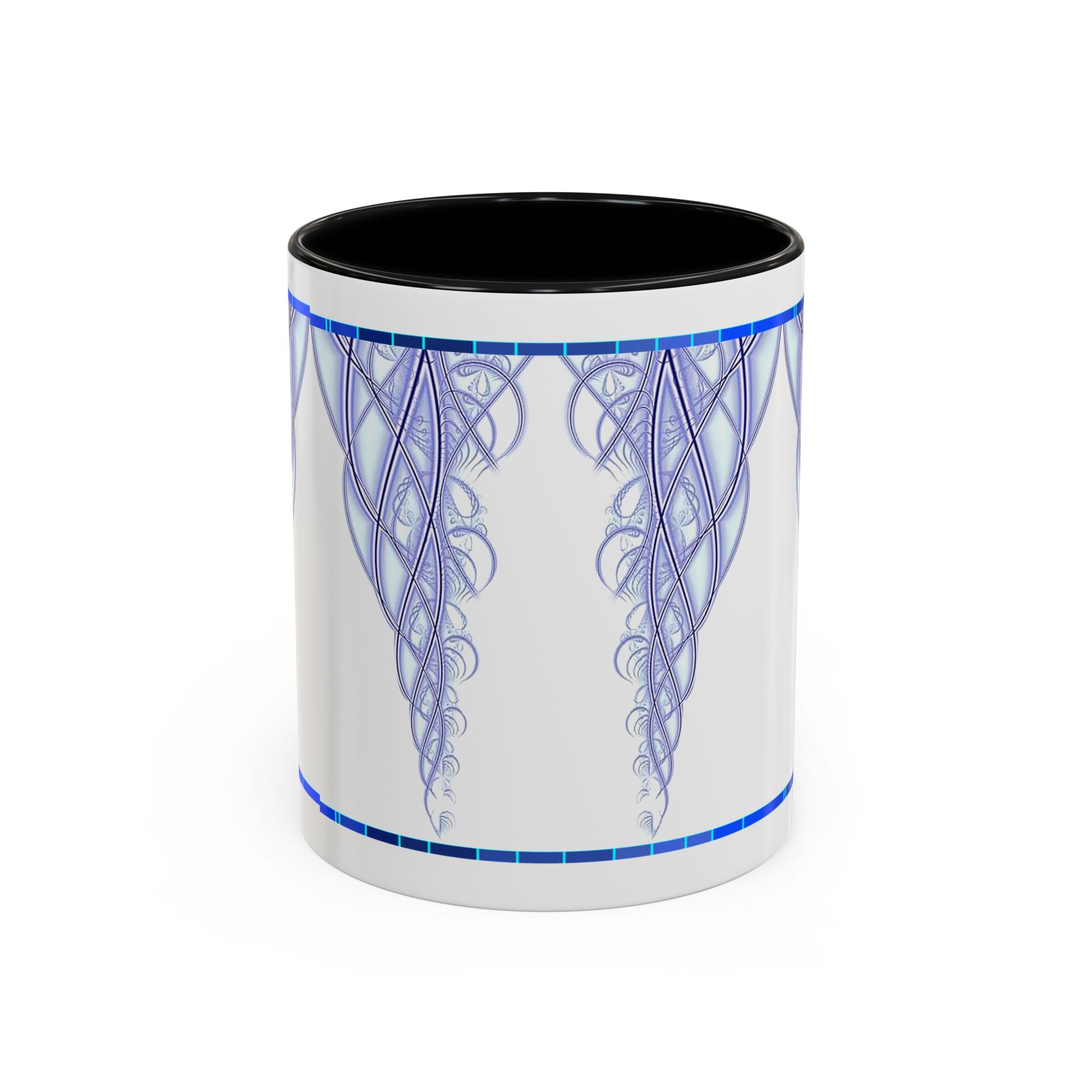 Blue Celtic Knot Accent Coffee Mug – Elegant Swirl Design (11/15oz)
