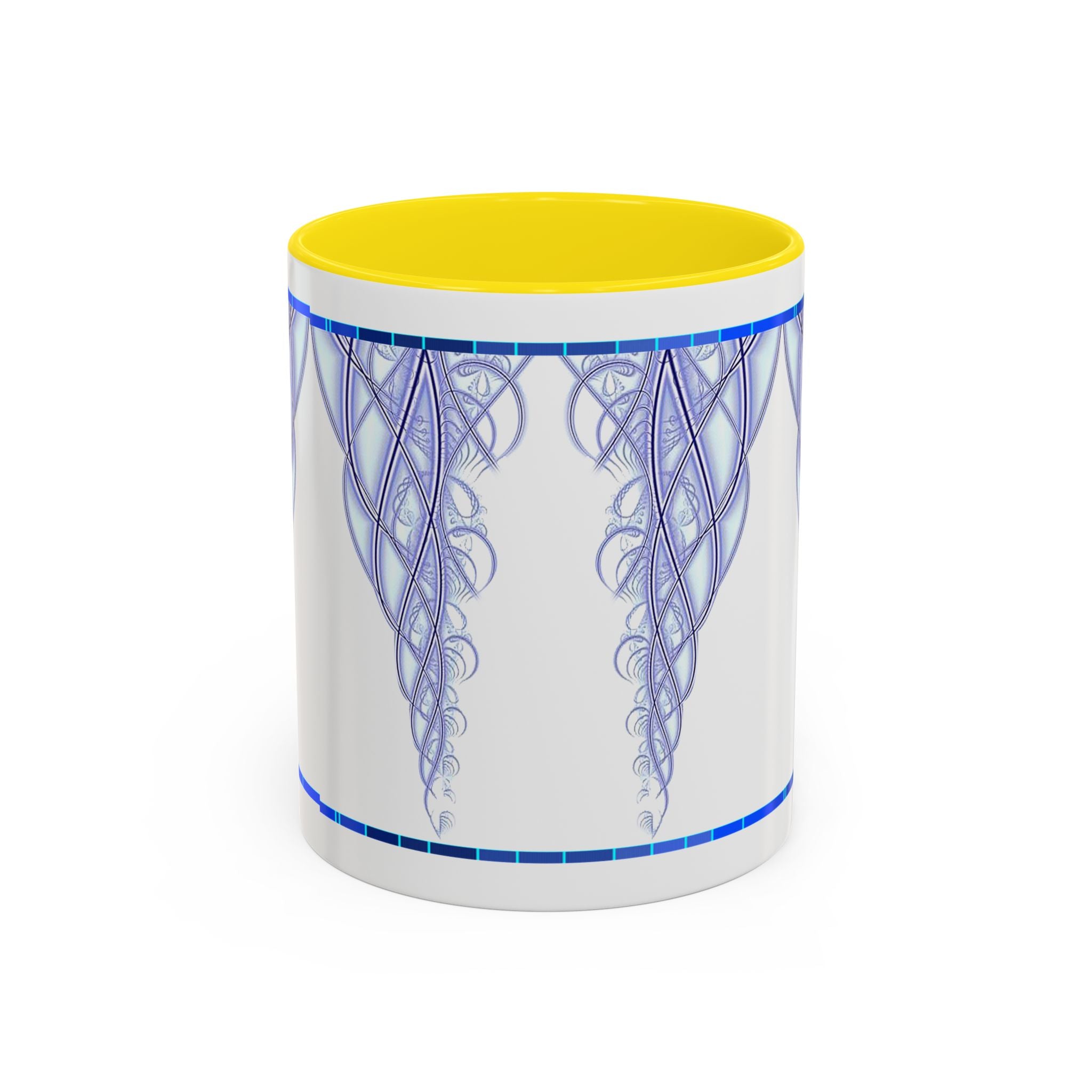 Blue Celtic Knot Accent Coffee Mug – Elegant Swirl Design (11/15oz)