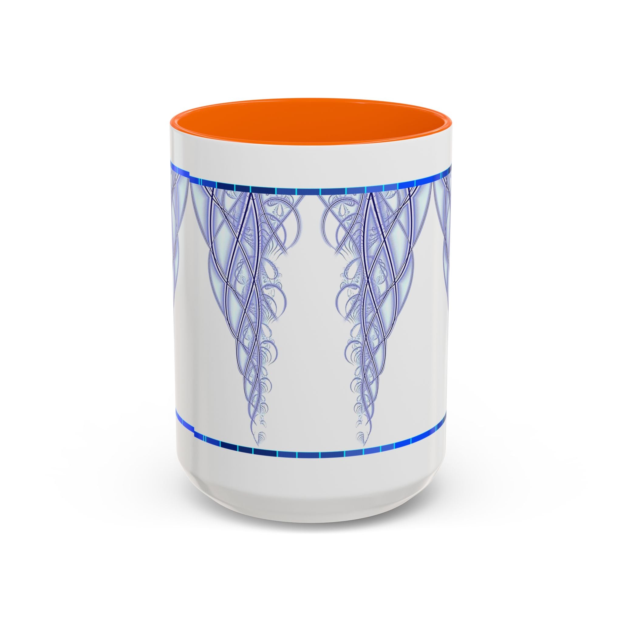 Blue Celtic Knot Accent Coffee Mug – Elegant Swirl Design (11/15oz)