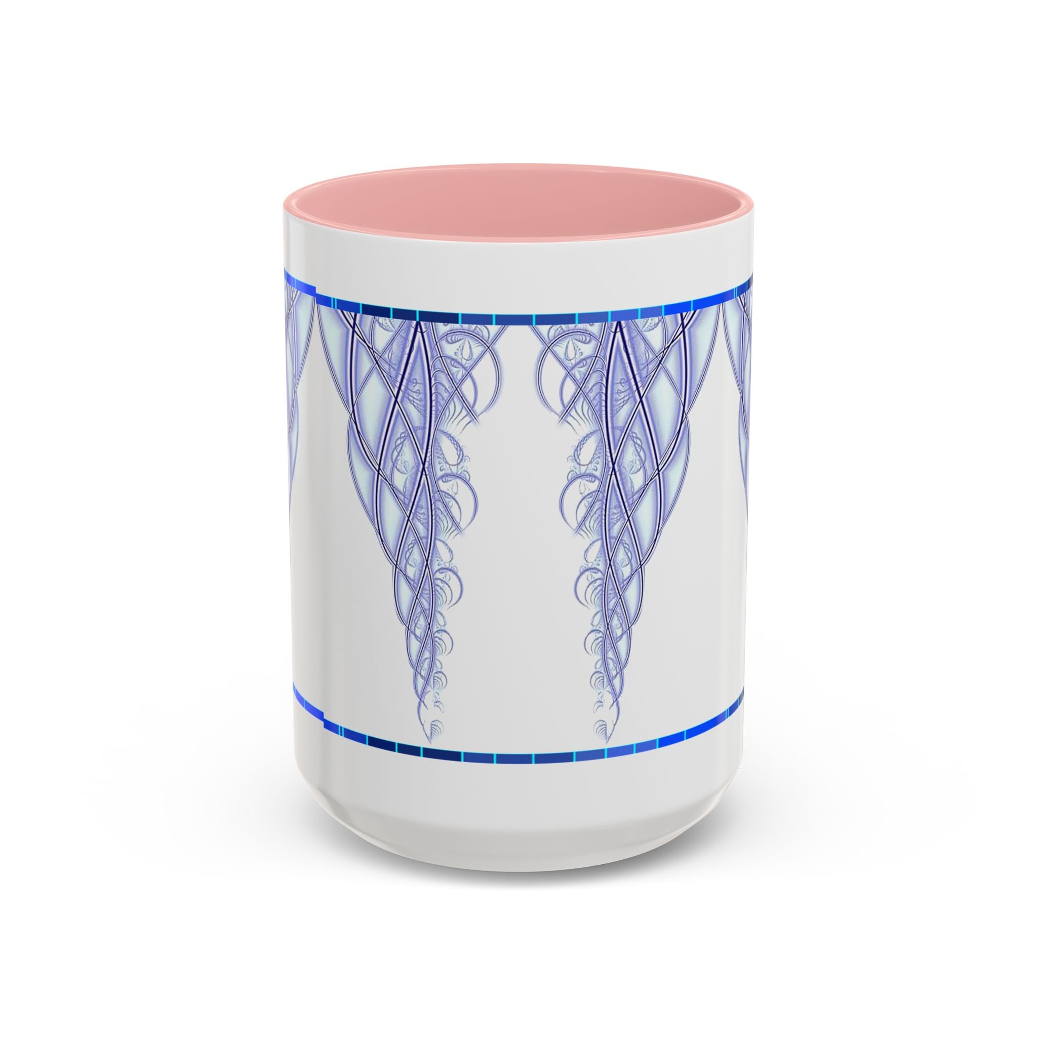 Blue Celtic Knot Accent Coffee Mug – Elegant Swirl Design (11/15oz)