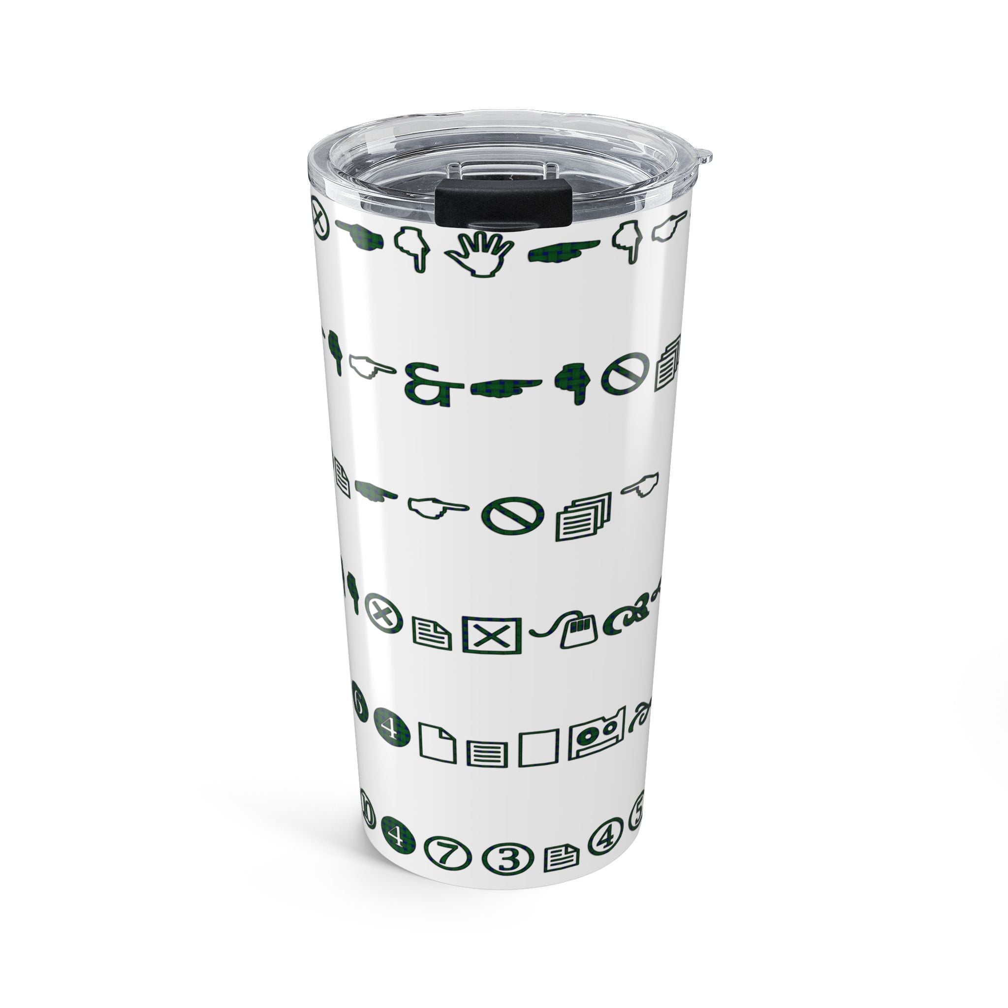 20oz Emoji Code Tumbler — Minimal Green Icon Travel Cup