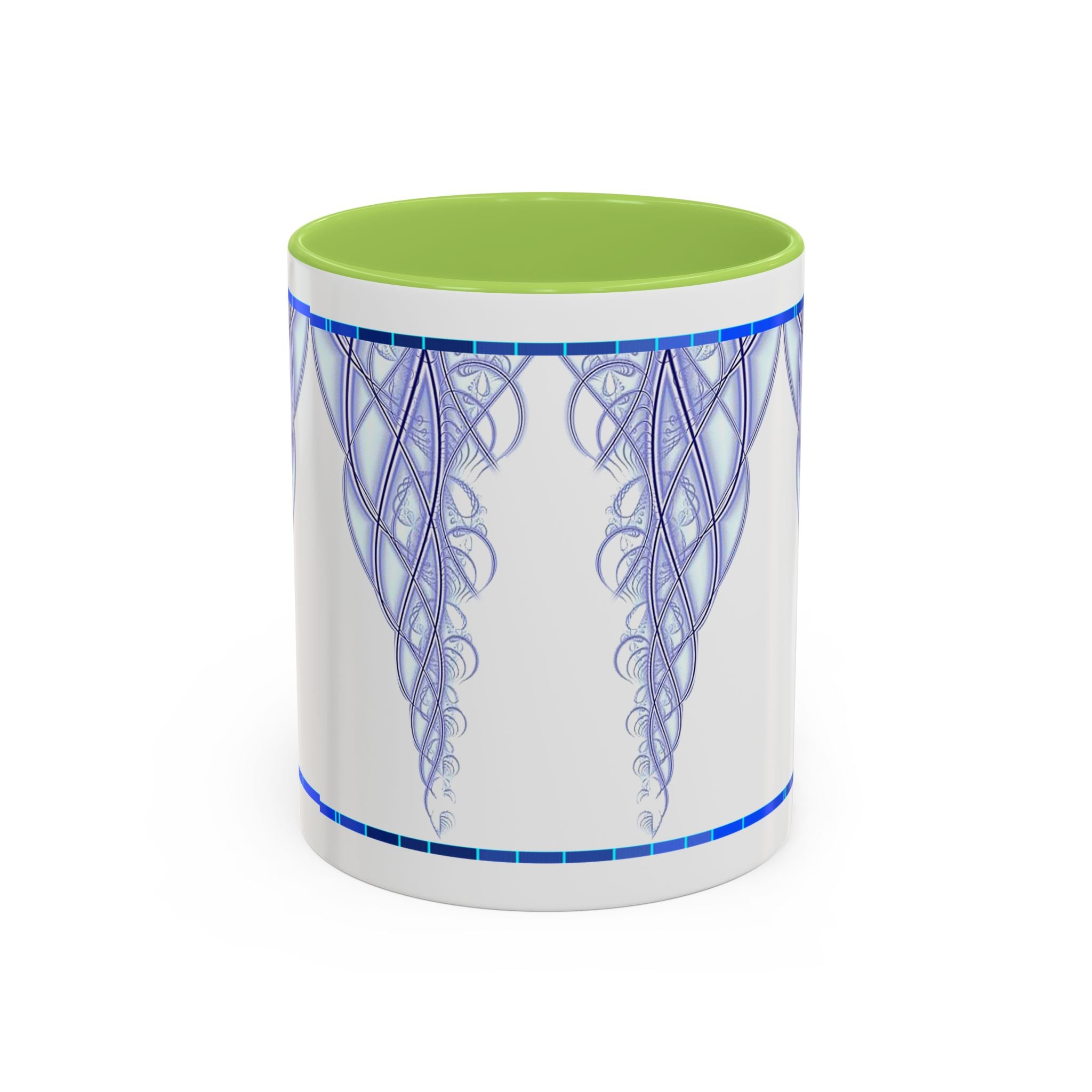 Blue Celtic Knot Accent Coffee Mug – Elegant Swirl Design (11/15oz)