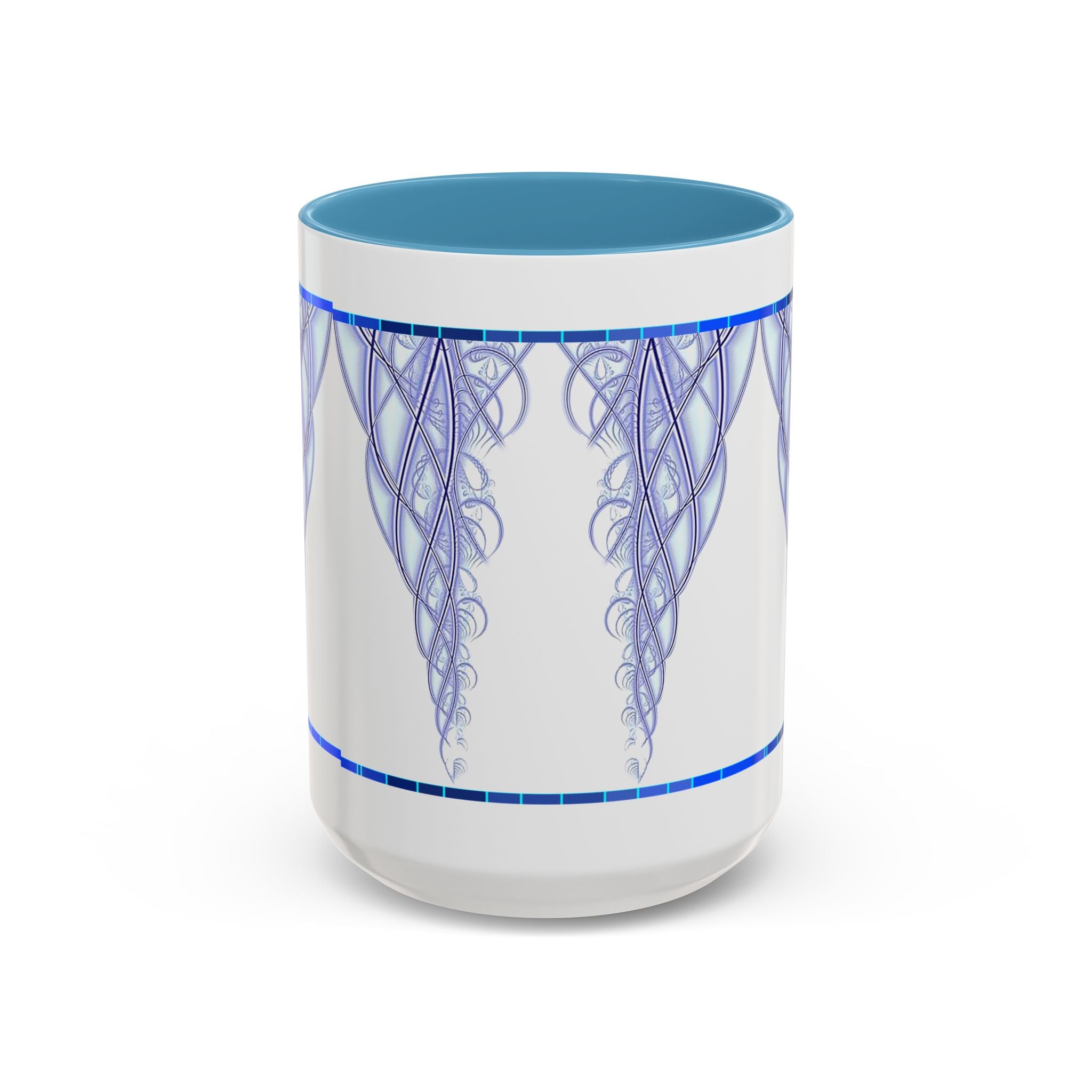 Blue Celtic Knot Accent Coffee Mug – Elegant Swirl Design (11/15oz)