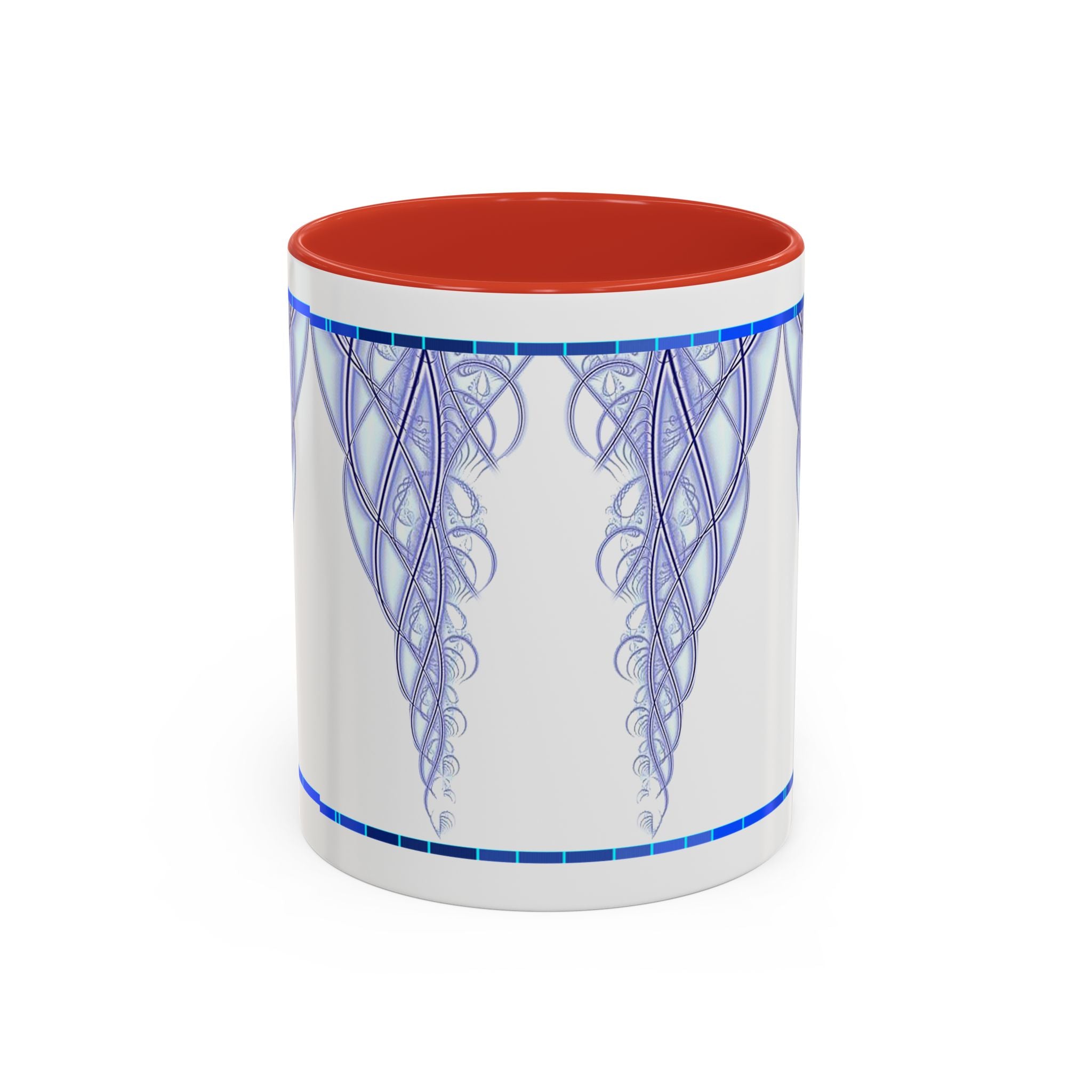 Blue Celtic Knot Accent Coffee Mug – Elegant Swirl Design (11/15oz)