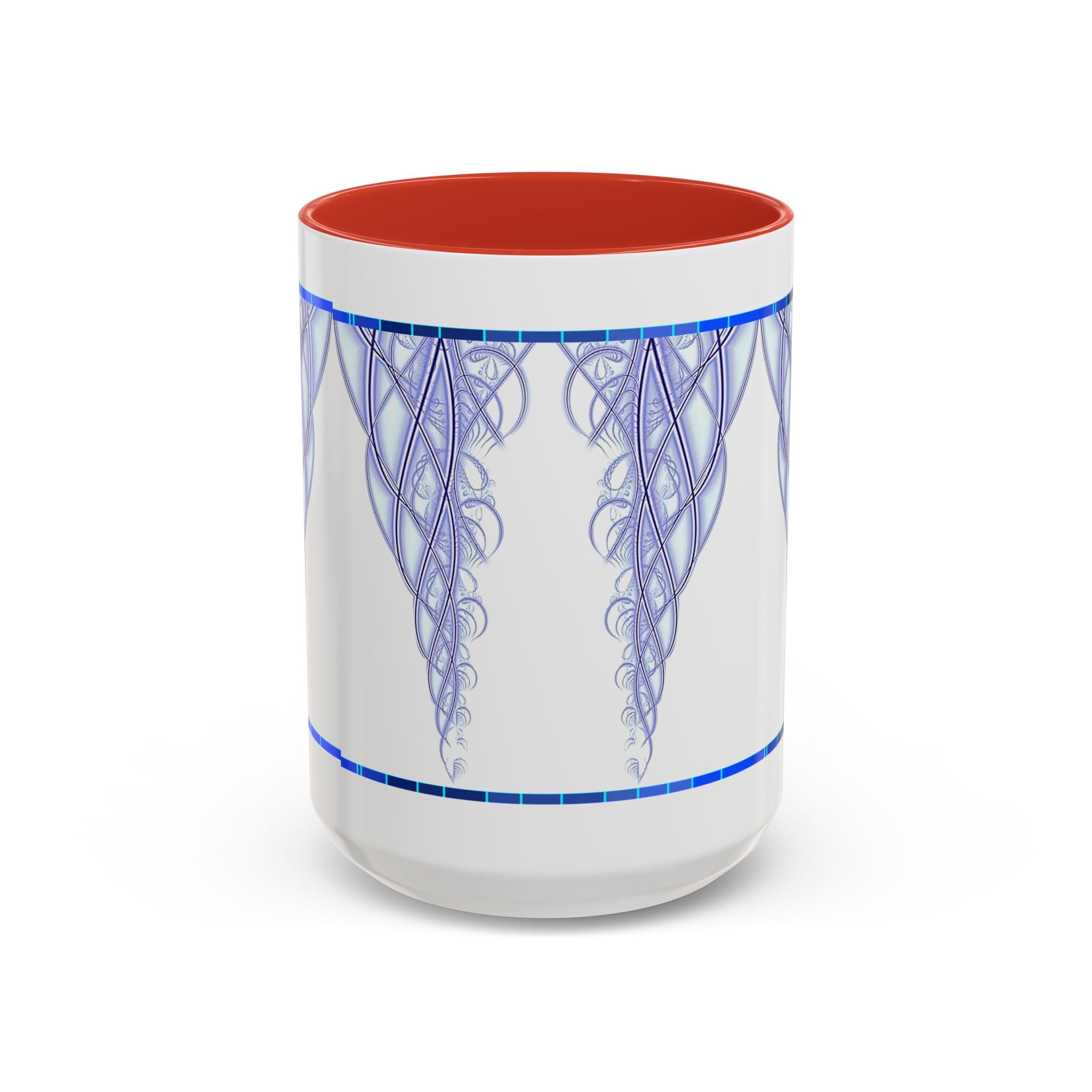 Blue Celtic Knot Accent Coffee Mug – Elegant Swirl Design (11/15oz)