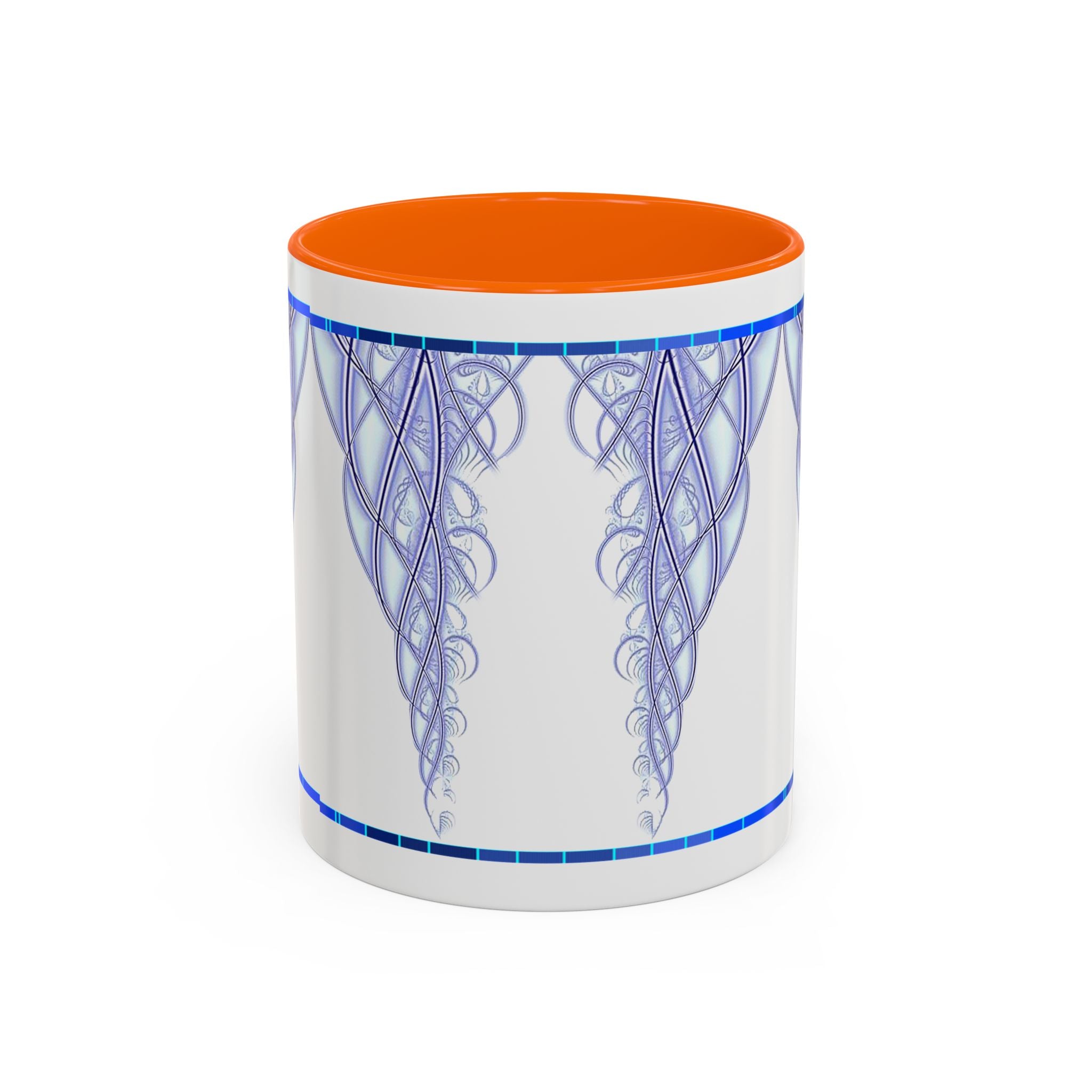 Blue Celtic Knot Accent Coffee Mug – Elegant Swirl Design (11/15oz)