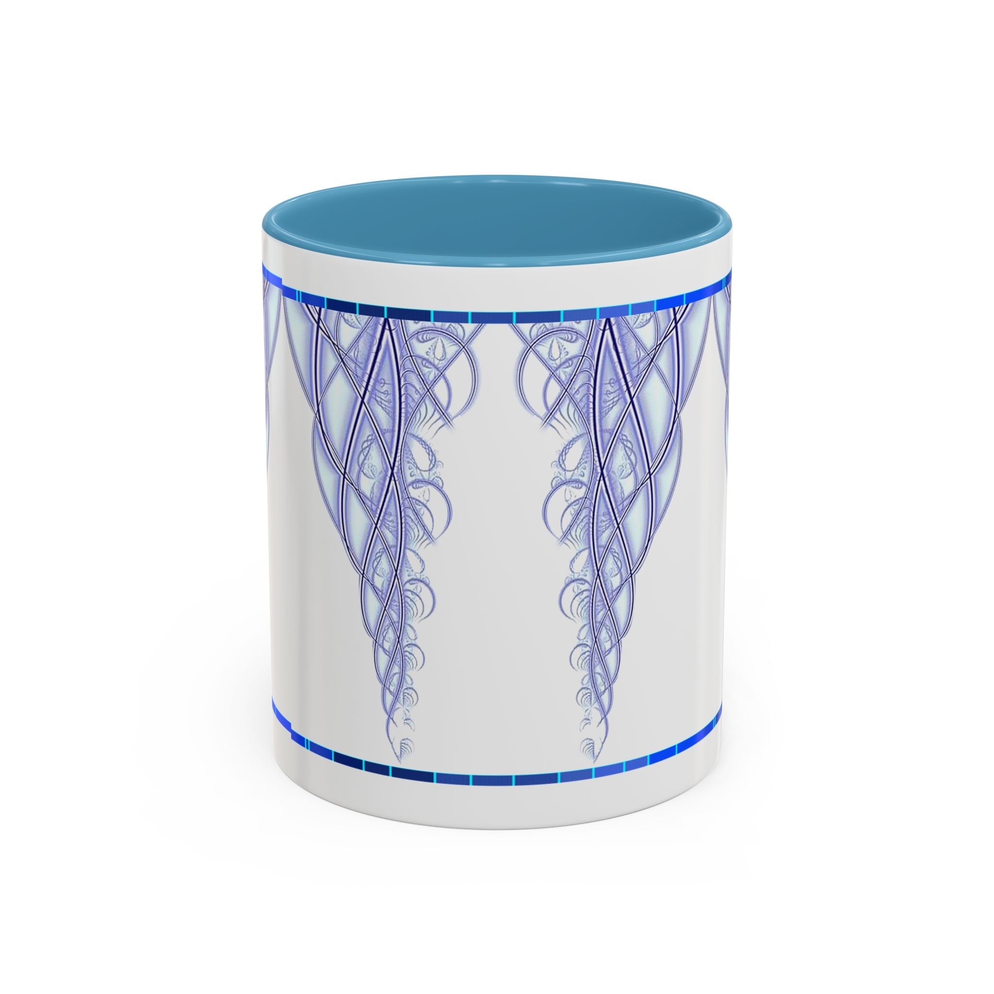Blue Celtic Knot Accent Coffee Mug – Elegant Swirl Design (11/15oz)