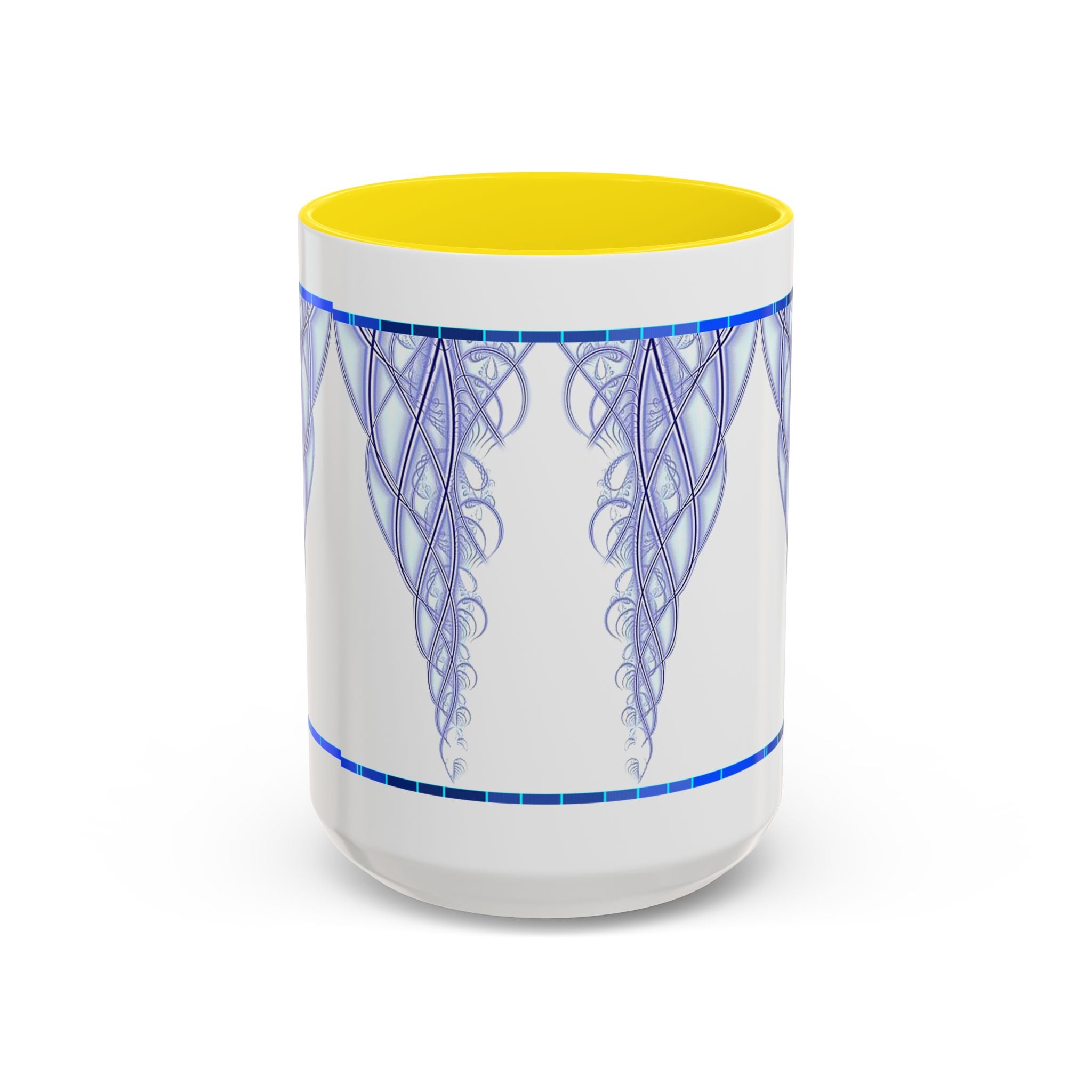 Blue Celtic Knot Accent Coffee Mug – Elegant Swirl Design (11/15oz)